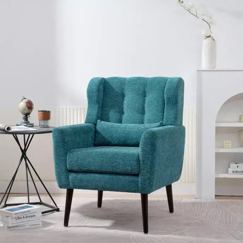 Okak Chenille/Teddy Fabric Arm Accent Chair for Bedroom,Comfy Lounge Chair for Living Room,Apartment