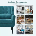 Okak Chenille/Teddy Fabric Arm Accent Chair for Bedroom,Comfy Lounge Chair for Living Room,Apartment