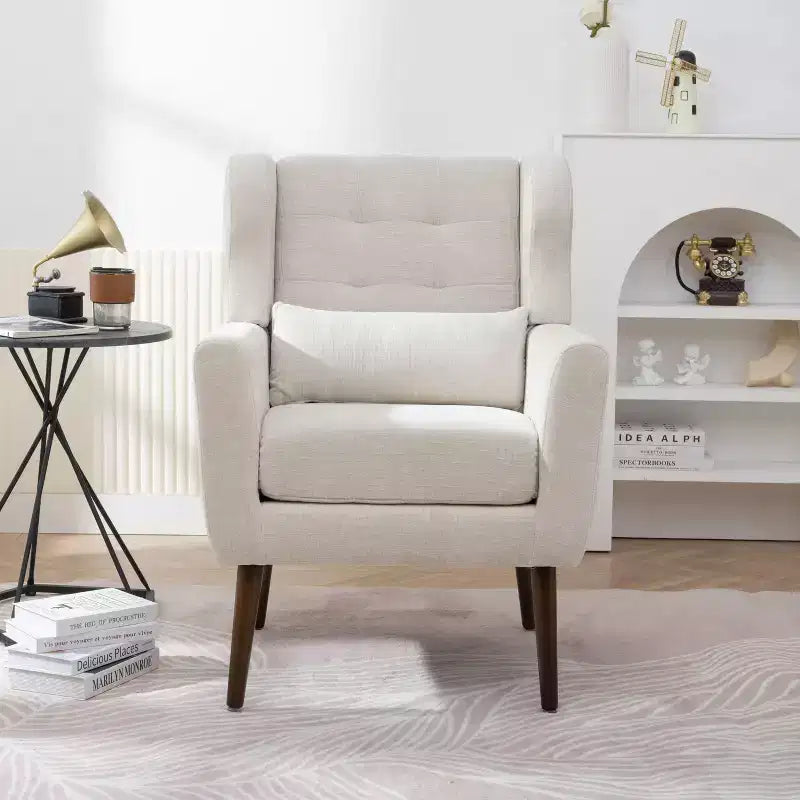 Okak Chenille/Teddy Fabric Arm Accent Chair for Bedroom,Comfy Lounge Chair for Living Room,Apartment