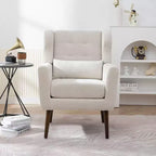 Okak Chenille/Teddy Fabric Arm Accent Chair for Bedroom,Comfy Lounge Chair for Living Room,Apartment