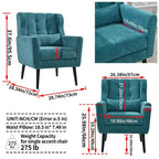 Okak Chenille/Teddy Fabric Arm Accent Chair for Bedroom,Comfy Lounge Chair for Living Room,Apartment