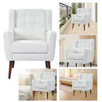 Okak Chenille/Teddy Fabric Arm Accent Chair for Bedroom,Comfy Lounge Chair for Living Room,Apartment