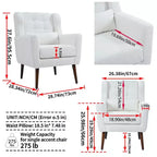 Okak Chenille/Teddy Fabric Arm Accent Chair for Bedroom,Comfy Lounge Chair for Living Room,Apartment