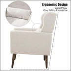 Okak Chenille/Teddy Fabric Arm Accent Chair for Bedroom,Comfy Lounge Chair for Living Room,Apartment