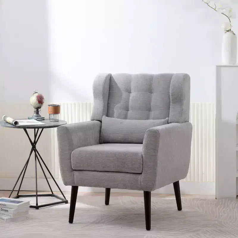 Okak Chenille/Teddy Fabric Arm Accent Chair for Bedroom,Comfy Lounge Chair for Living Room,Apartment