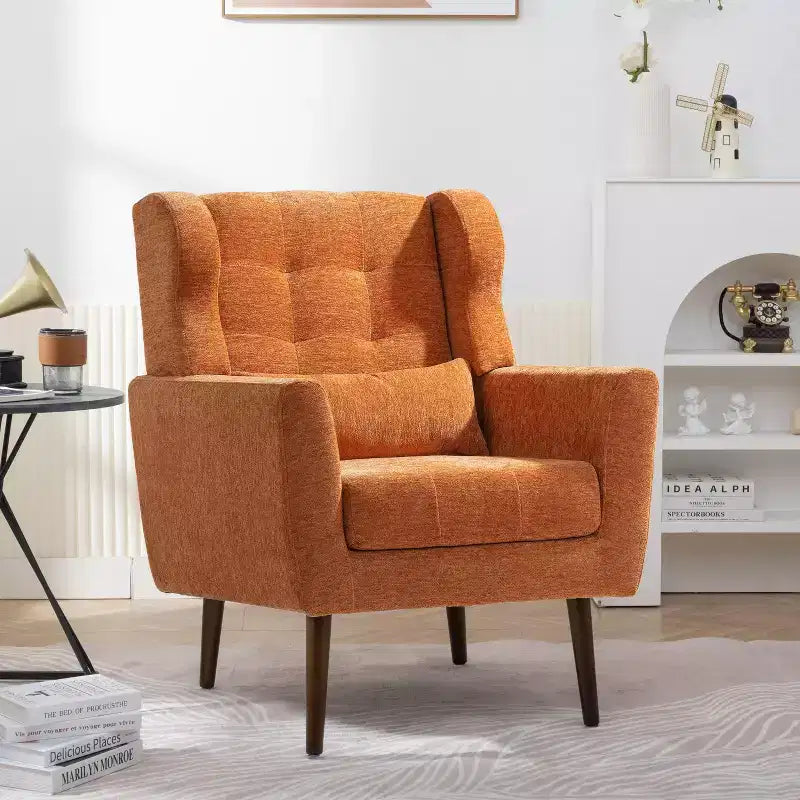 Okak Chenille/Teddy Fabric Arm Accent Chair for Bedroom,Comfy Lounge Chair for Living Room,Apartment
