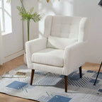 Okak Chenille/Teddy Fabric Arm Accent Chair for Bedroom,Comfy Lounge Chair for Living Room,Apartment