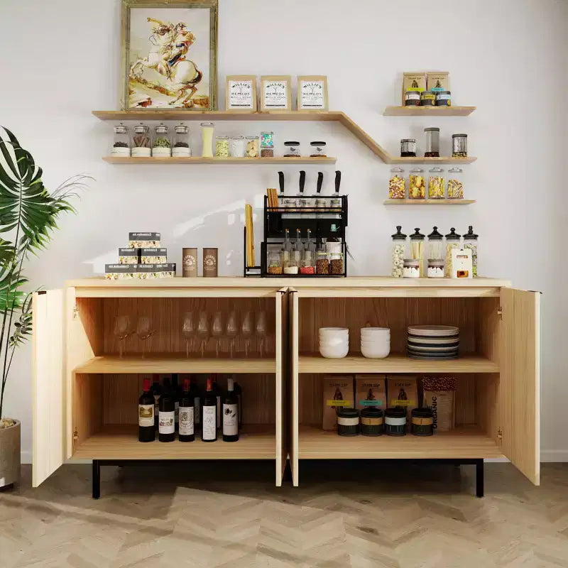 Dyonery 58 Buffet Cabinet with Storage| Mid Century Modern Cabinet with Adjustable Shelves for Dining Room & Living Room