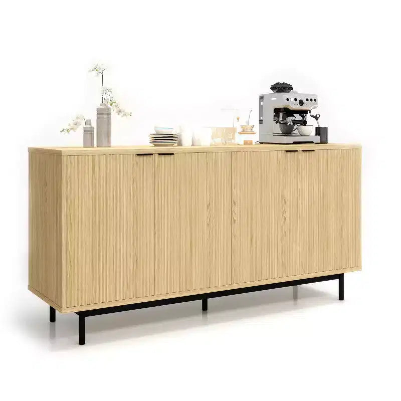 Dyonery 58 Buffet Cabinet with Storage| Mid Century Modern Cabinet with Adjustable Shelves for Dining Room & Living Room