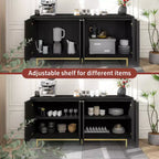 Dyonery 58 Buffet Cabinet with Storage| Mid Century Modern Cabinet with Adjustable Shelves for Dining Room & Living Room