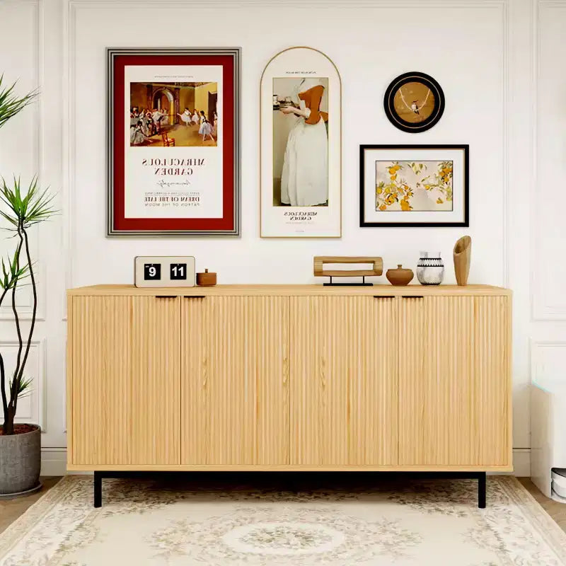 Dyonery 58 Buffet Cabinet with Storage| Mid Century Modern Cabinet with Adjustable Shelves for Dining Room & Living Room