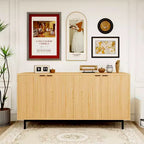 Dyonery 58 Buffet Cabinet with Storage| Mid Century Modern Cabinet with Adjustable Shelves for Dining Room & Living Room