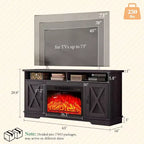 AMERLIFE 63 Farmhouse TV Stand with 26 Fireplace, for TVs up to 73 for Living Room