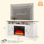 AMERLIFE 63 Farmhouse TV Stand with 26 Fireplace, for TVs up to 73 for Living Room