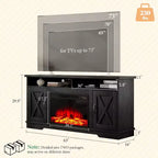 AMERLIFE 63 Farmhouse TV Stand with 26 Fireplace, for TVs up to 73 for Living Room