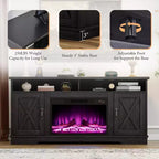 AMERLIFE 63 Farmhouse TV Stand with 26 Fireplace, for TVs up to 73 for Living Room