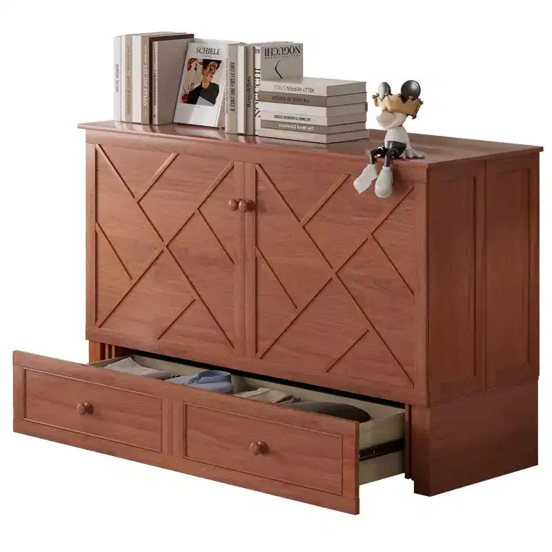 Mjkone Murphy Queen Size Bed Chest with Mattress and Storage
