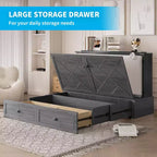 Mjkone Murphy Queen Size Bed Chest with Mattress and Storage