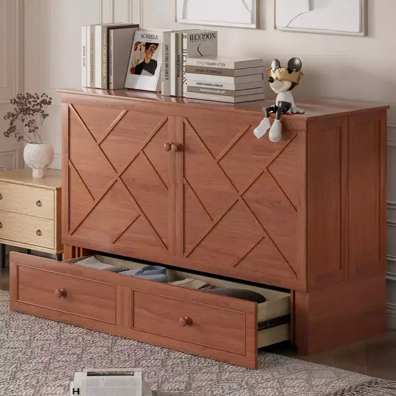 Mjkone Murphy Queen Size Bed Chest with Mattress and Storage
