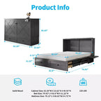 Mjkone Murphy Queen Size Bed Chest with Mattress and Storage