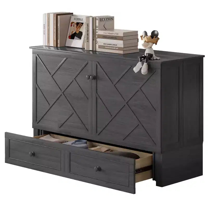 Mjkone Murphy Queen Size Bed Chest with Mattress and Storage