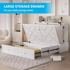Mjkone Murphy Queen Size Bed Chest with Mattress and Storage
