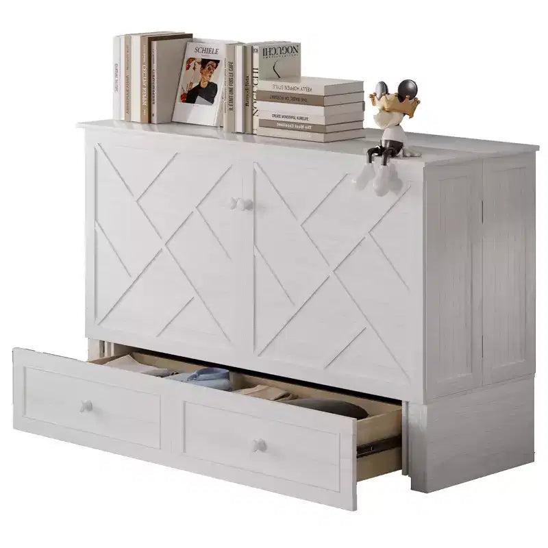 Mjkone Murphy Queen Size Bed Chest with Mattress and Storage