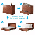 Mjkone Murphy Queen Size Bed Chest with Mattress and Storage