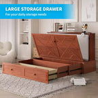 Mjkone Murphy Queen Size Bed Chest with Mattress and Storage
