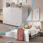 Mjkone Murphy Queen Size Bed Chest with Mattress and Storage