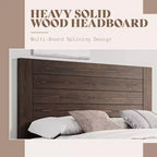 AMERLIFE Mid-Century Modern Platform Bed with 48 Headboard
