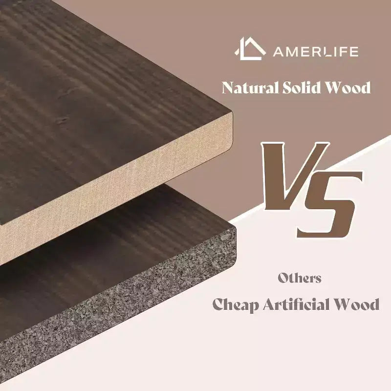 AMERLIFE Mid-Century Modern Platform Bed with 48 Headboard