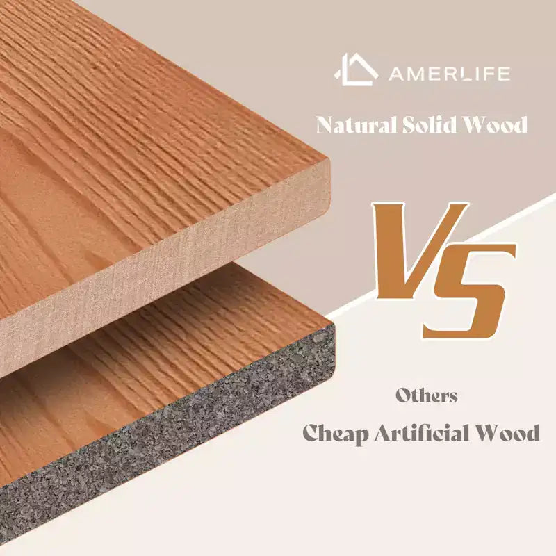 AMERLIFE Mid-Century Modern Platform Bed with 48 Headboard