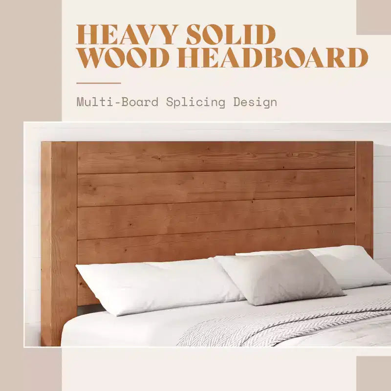 AMERLIFE Mid-Century Modern Platform Bed with 48 Headboard