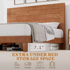 AMERLIFE Mid-Century Modern Platform Bed with 48 Headboard