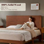 AMERLIFE Mid-Century Modern Platform Bed with 48 Headboard