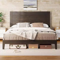AMERLIFE Mid-Century Modern Platform Bed with 48 Headboard
