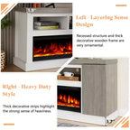 AMERLIFE 75 TV Stand with 60 Glass Electric Fireplace