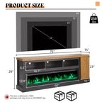 AMERLIFE 75 TV Stand with 60 Glass Electric Fireplace