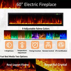 AMERLIFE 75 TV Stand with 60 Glass Electric Fireplace