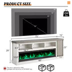 AMERLIFE 75 TV Stand with 60 Glass Electric Fireplace