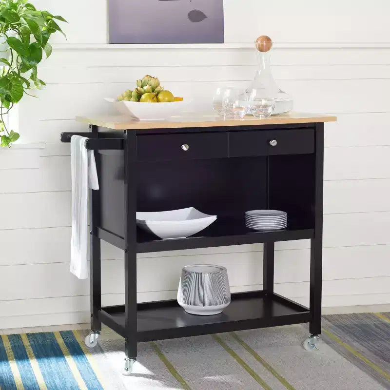 Daley 2 Drawer 3 Shelf Kitchen Cart - KCH1402 - Safavieh