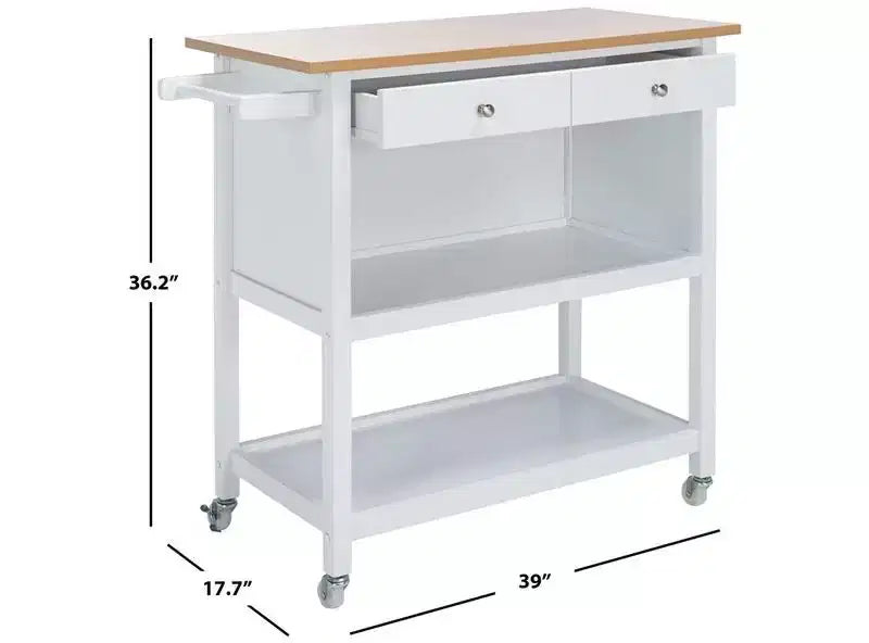 Daley 2 Drawer 3 Shelf Kitchen Cart - KCH1402 - Safavieh