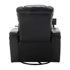 270 Swivel Power Recliner Chair with Tray Table, Phone Holder, Cup Holder & USB Port, PU Leather Home Theater Seat w/ Arm Storage - ModernLuxe
