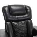 270 Swivel Power Recliner Chair with Tray Table, Phone Holder, Cup Holder & USB Port, PU Leather Home Theater Seat w/ Arm Storage - ModernLuxe