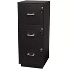 Karl Home 3-Drawer Black MDF 15.35in. W Vertical File Cabinet