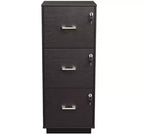 Karl Home 3-Drawer Black MDF 15.35in. W Vertical File Cabinet