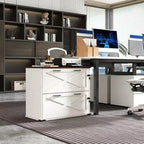 Karl Home 2-Drawer White Particle Board 31.5in. W Lateral File Cabinet