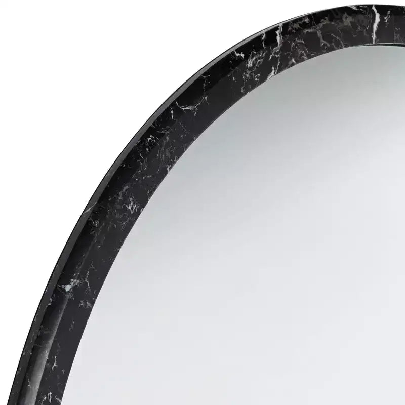Possini Euro Design Possini Euro Harriet 34 Wide Black Faux Marble Round Wall Mirror
