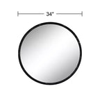 Possini Euro Design Possini Euro Harriet 34 Wide Black Faux Marble Round Wall Mirror